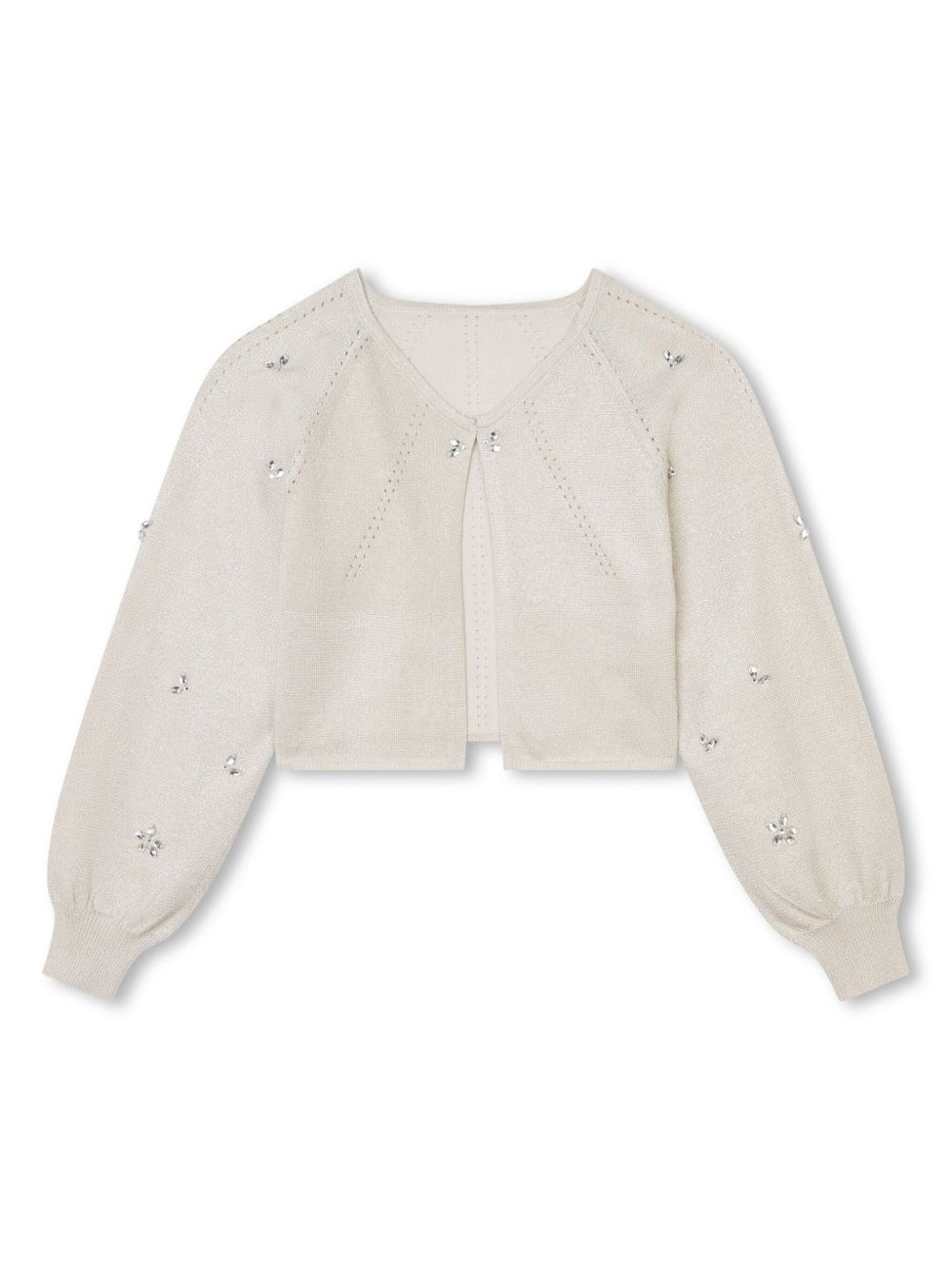 Lanvin Enfant 水钻镂空开衫 - 中性色