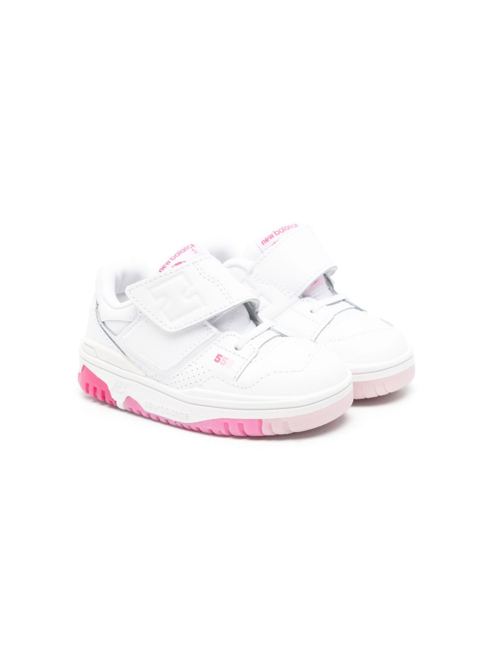 New Balance Kids 550 Hook & Loop 运动鞋 - 白色