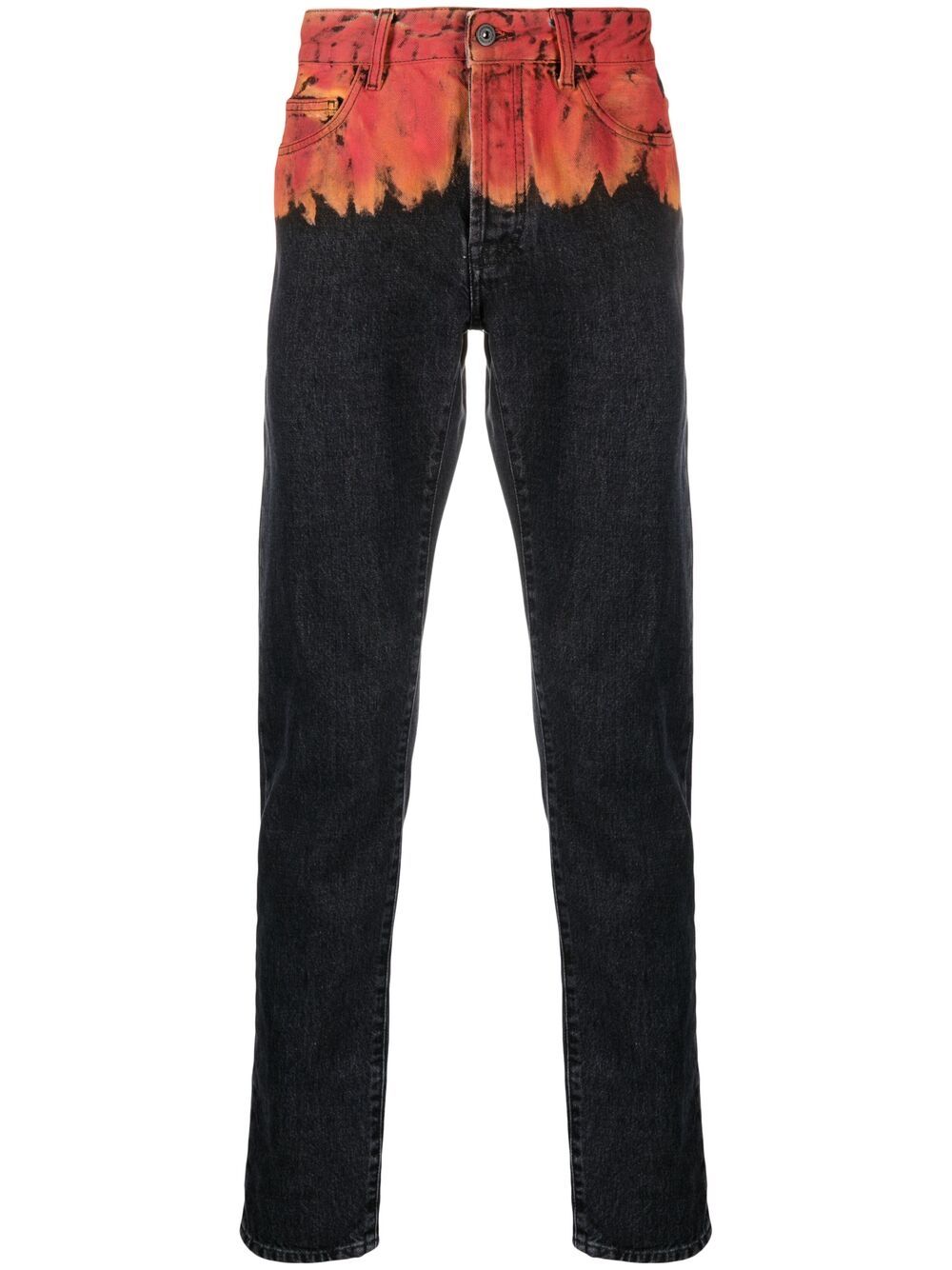 Marcelo Burlon County of Milan 火焰印花牛仔裤 - 黑色