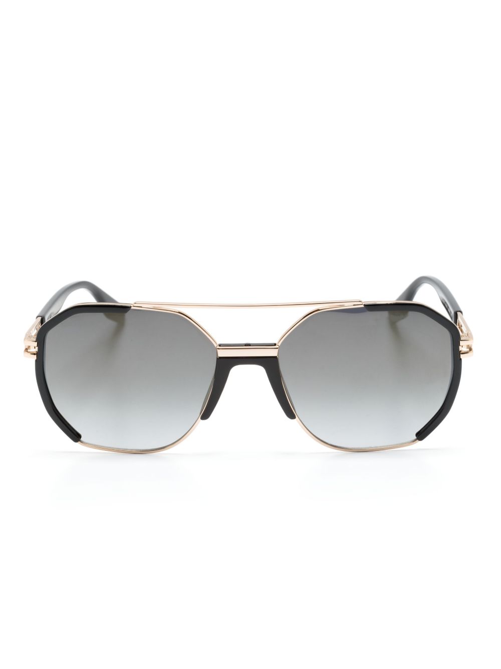Marc Jacobs Eyewear 几何镜框渐色太阳眼镜 - 黑色
