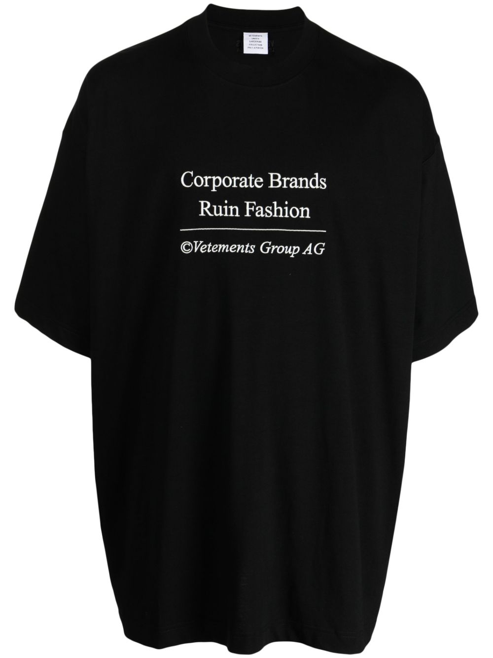 VETEMENTS logo印花棉T恤 - 黑色