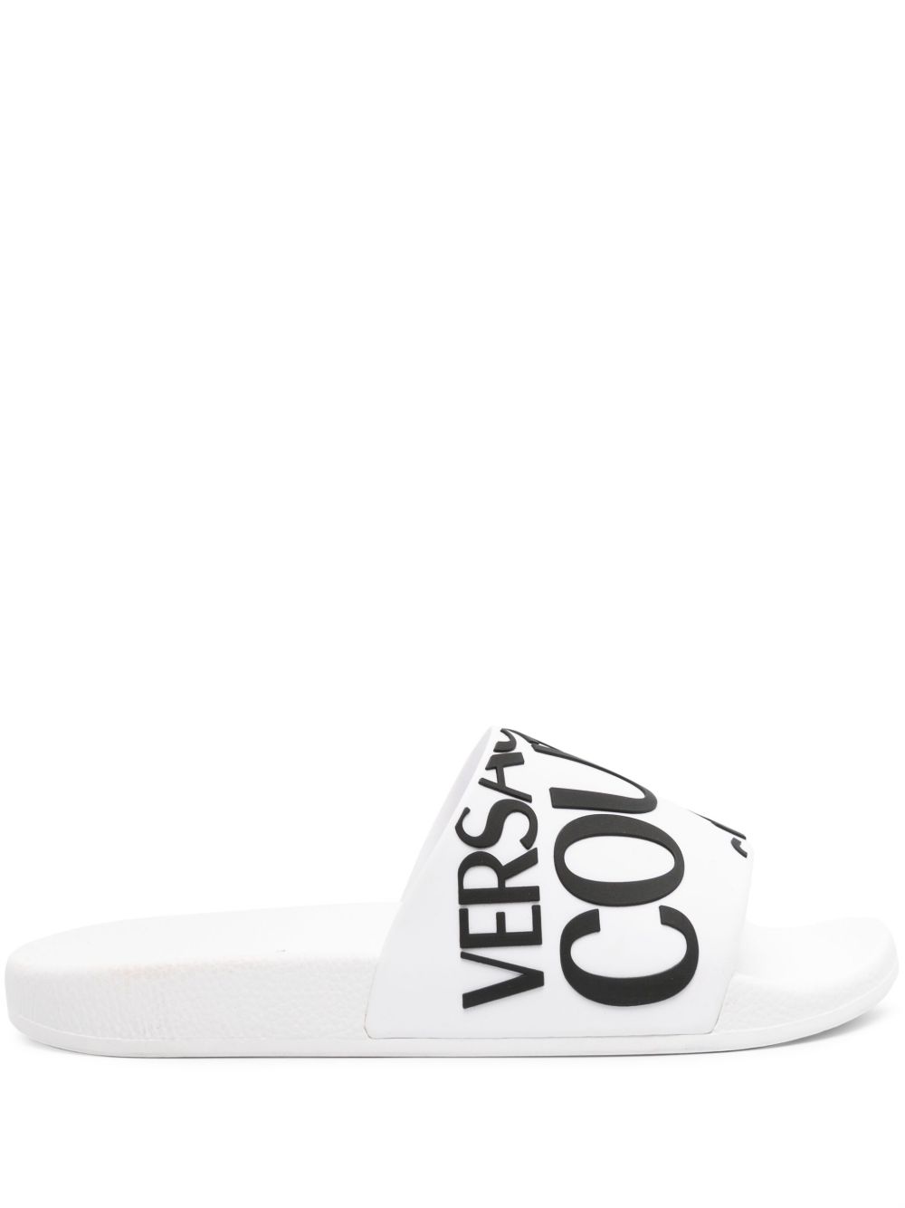 Versace Jeans Couture Shelly logo压纹拖鞋 - 白色