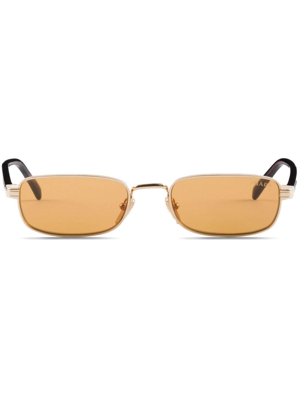 Prada Eyewear 长方形框太阳眼镜 - 褐色