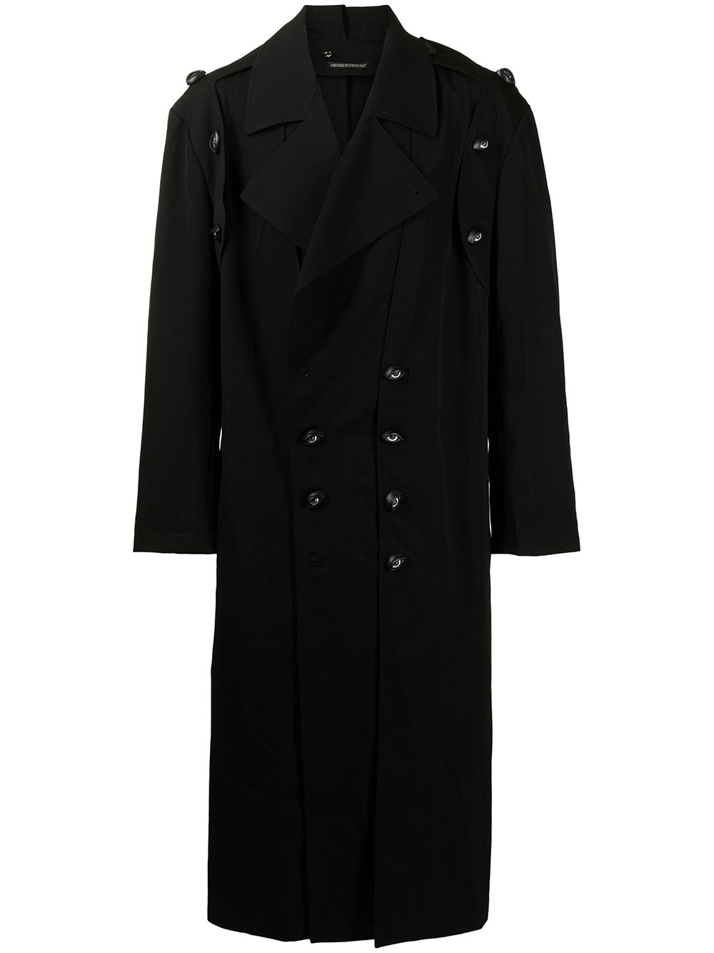 Yohji Yamamoto 双排扣风衣 - 黑色