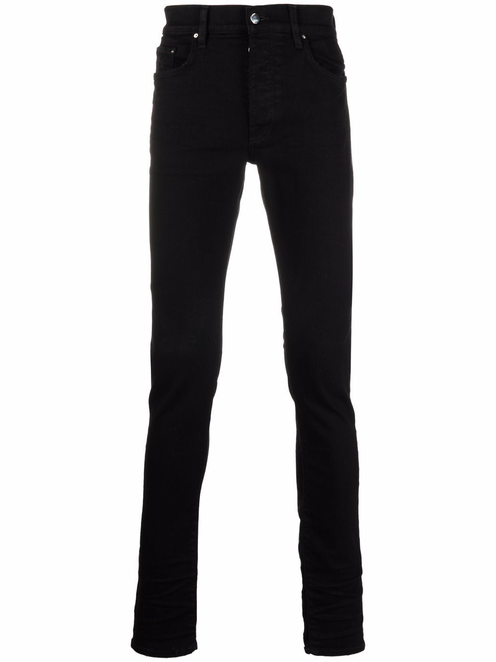 AMIRI logo标牌紧身牛仔裤 - 黑色