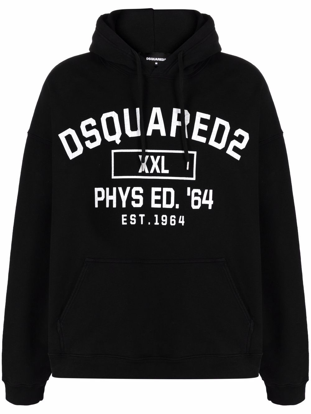 DSQUARED2 logo印花连帽衫 - 黑色