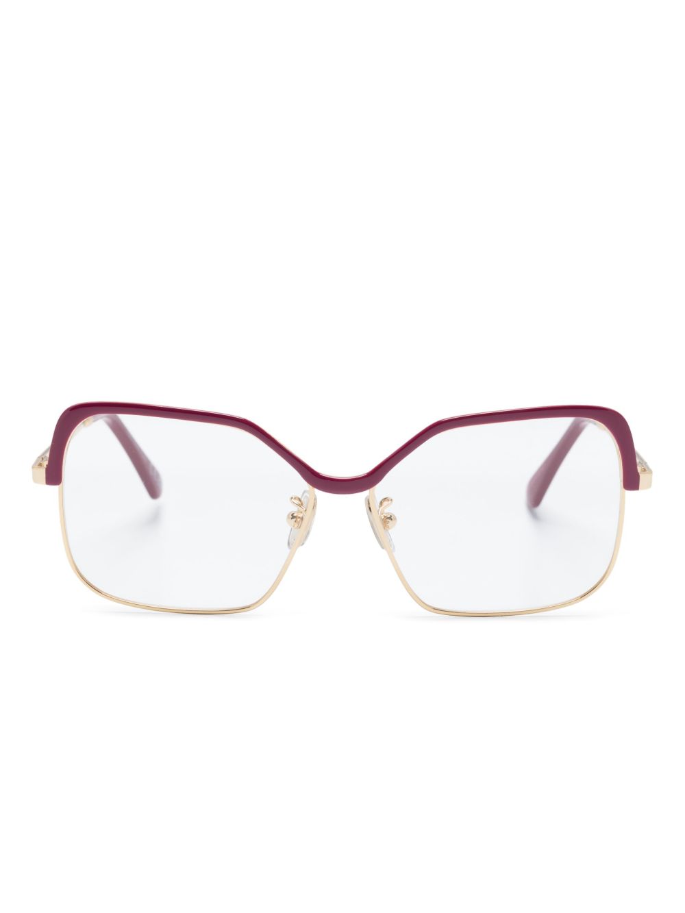 Marni Eyewear 双色方框眼镜 - 红色