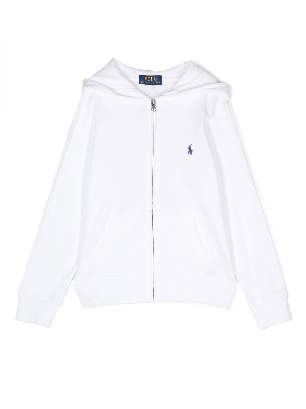 POLO RALPH LAUREN KIDS 小马刺绣细节连帽衫 - 白色