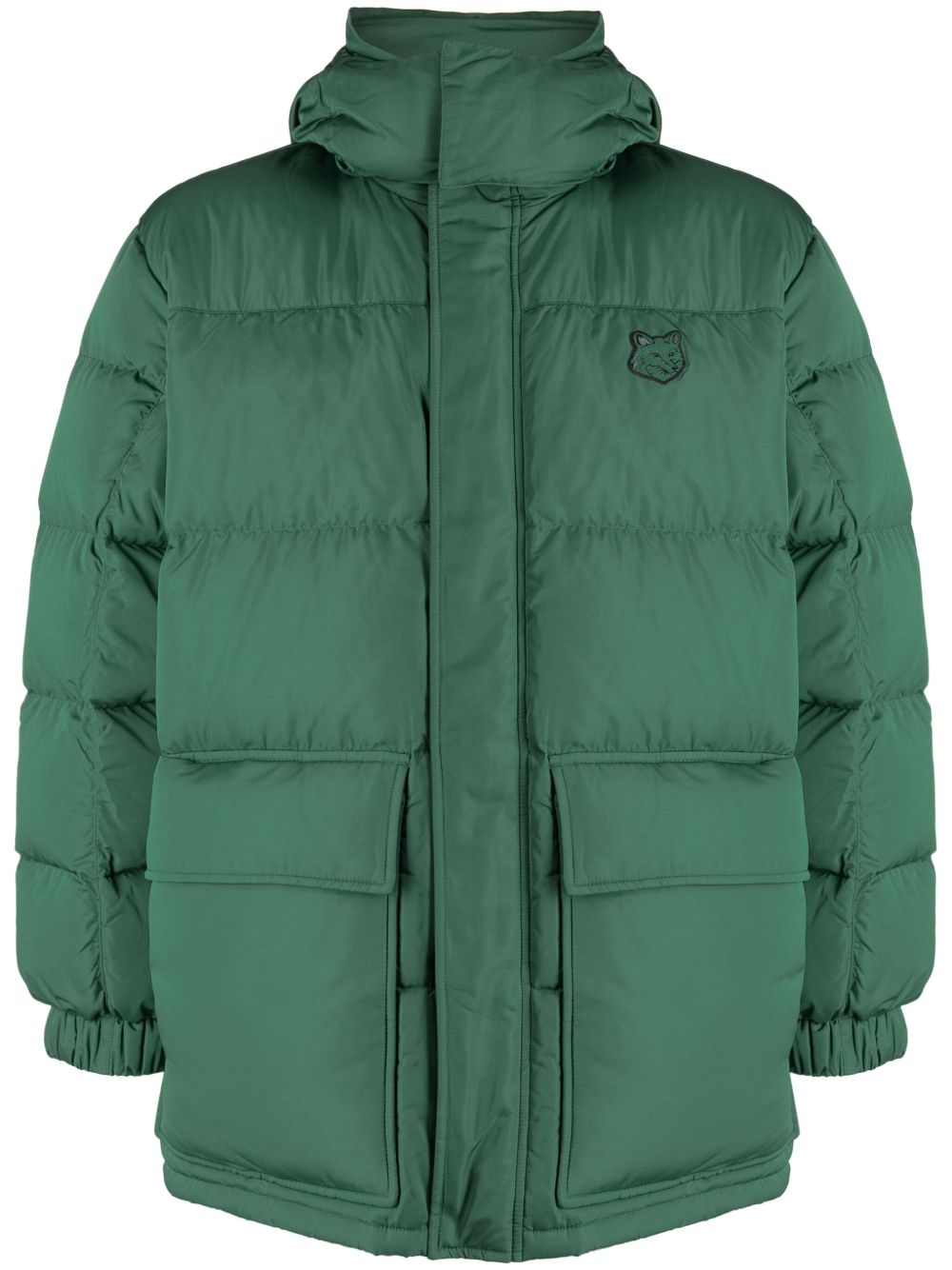 Maison Kitsuné logo刺绣填充连帽外套 - 绿色
