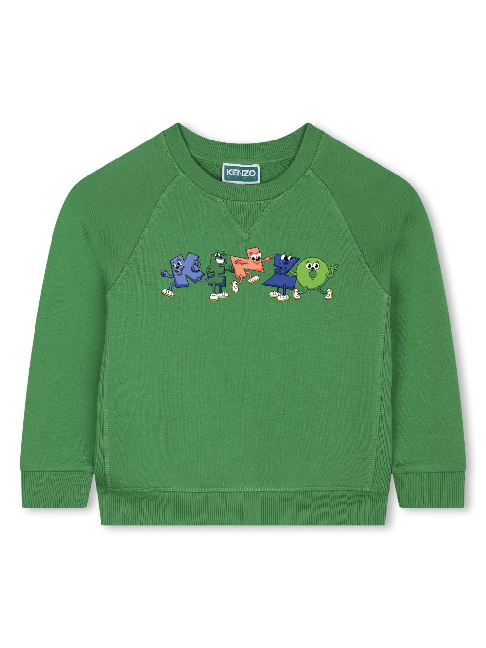 Kenzo Kids logo印花棉卫衣 - 绿色