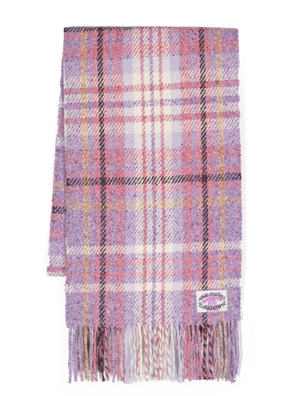 Acne Studios 格纹羊毛围巾 - 紫色