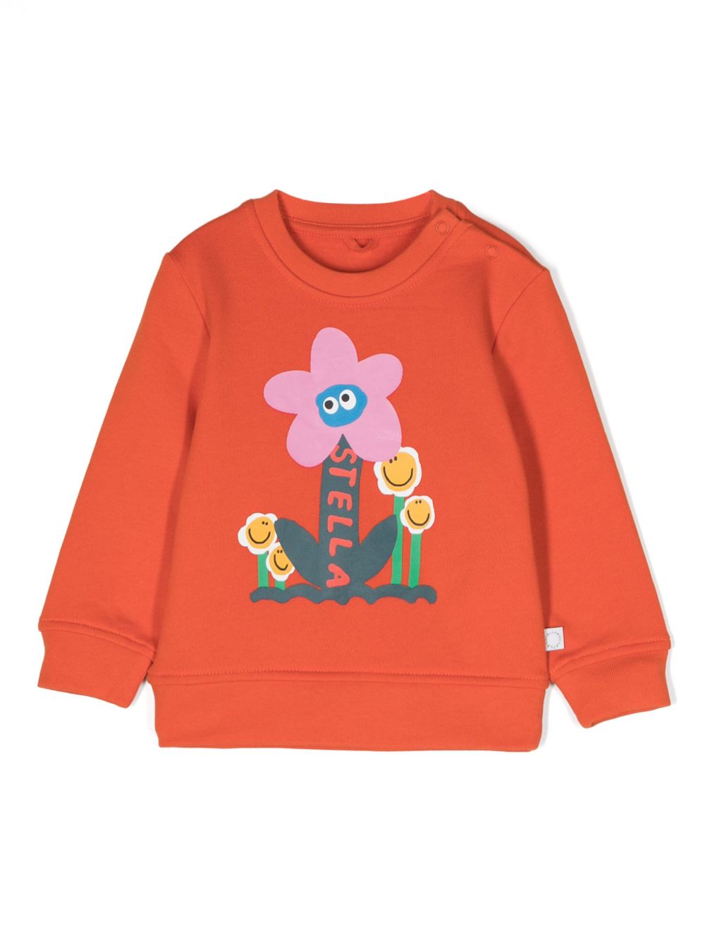 Stella McCartney Kids Glitzernde Kameratasche 花卉印花卫衣 - 橘色