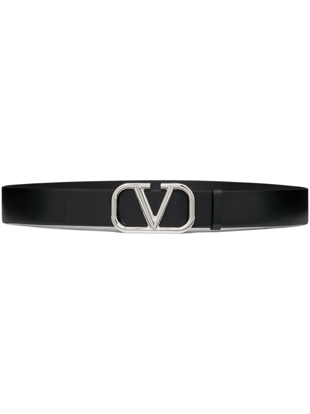 Valentino Garavani VLogo Signature 皮质腰带（40毫米） - 黑色