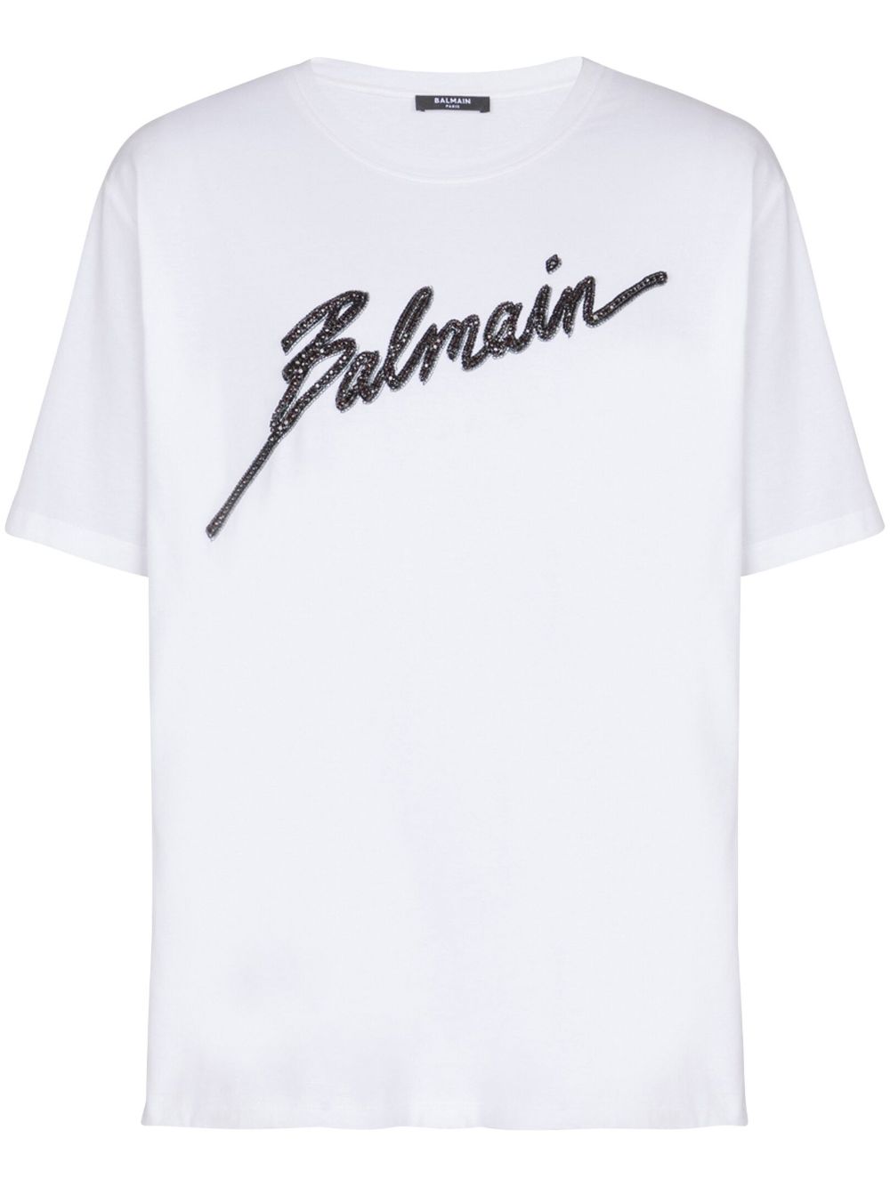 Balmain logo刺绣T恤 - 白色