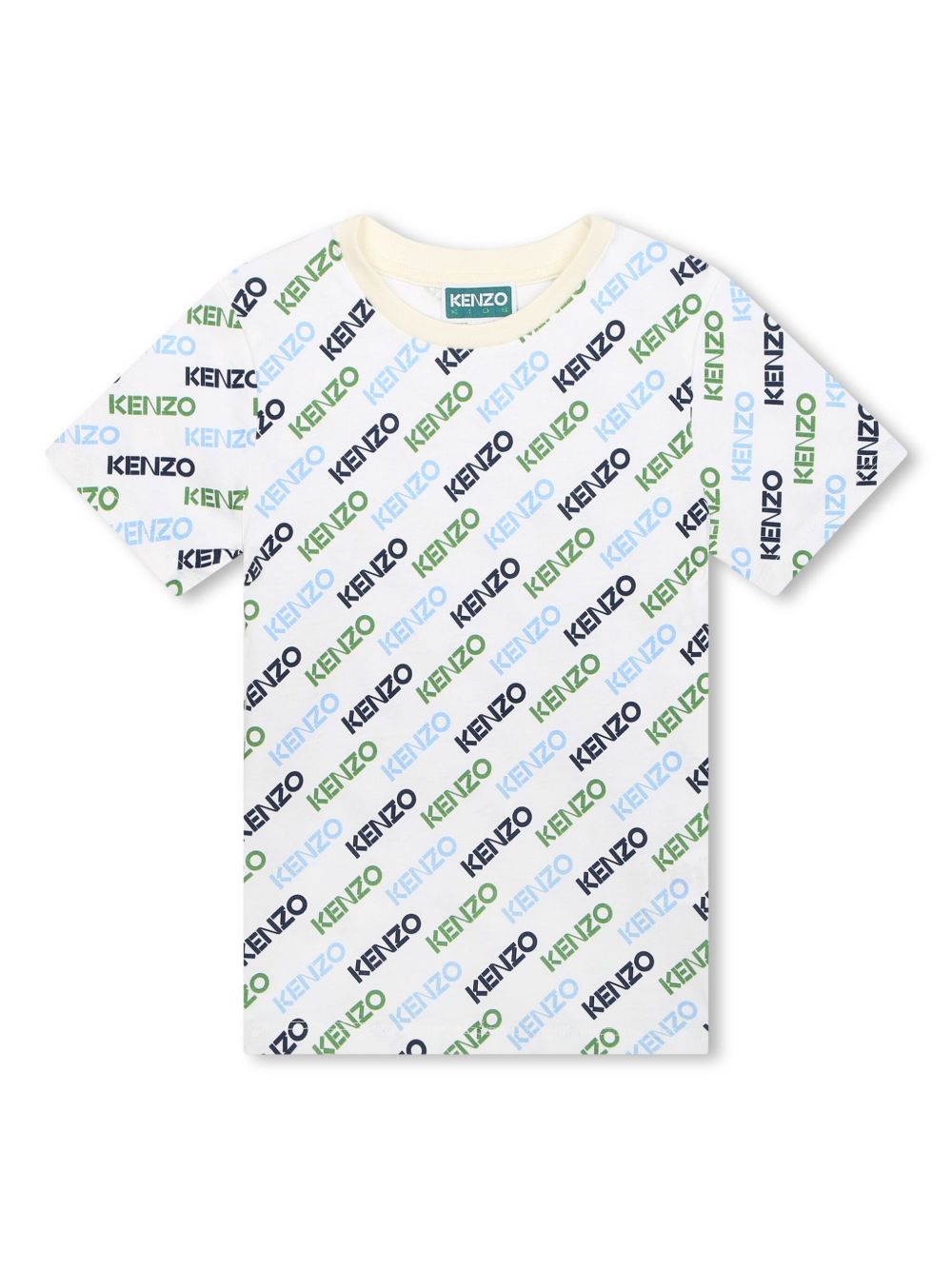 Kenzo Kids logo印花棉T恤 - 白色