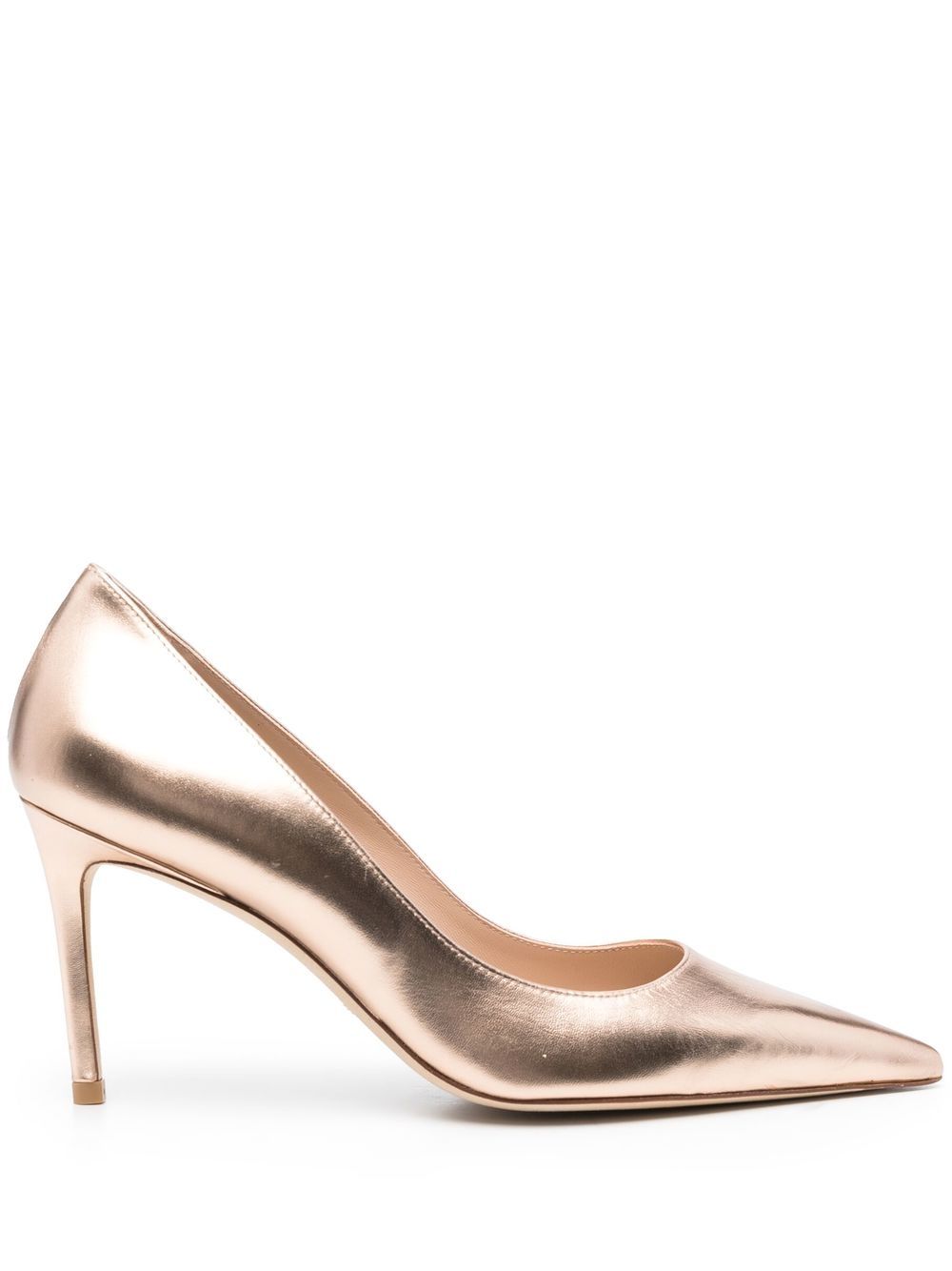 Stuart Weitzman 金属感效果尖头高跟鞋 - 粉色