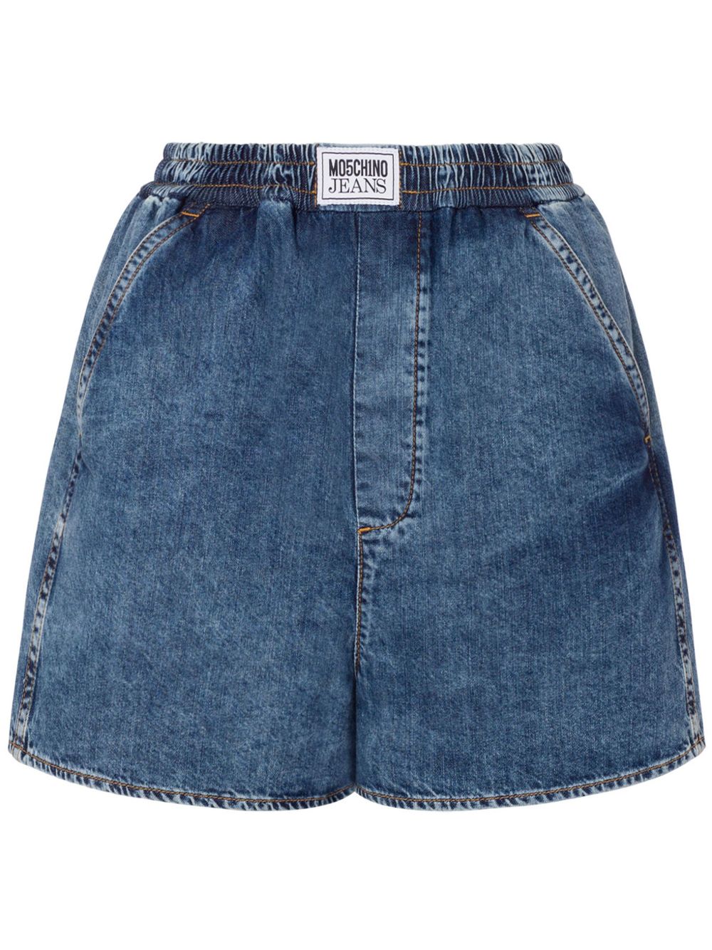 MOSCHINO JEANS 松紧裤腰牛仔短裤 - 蓝色