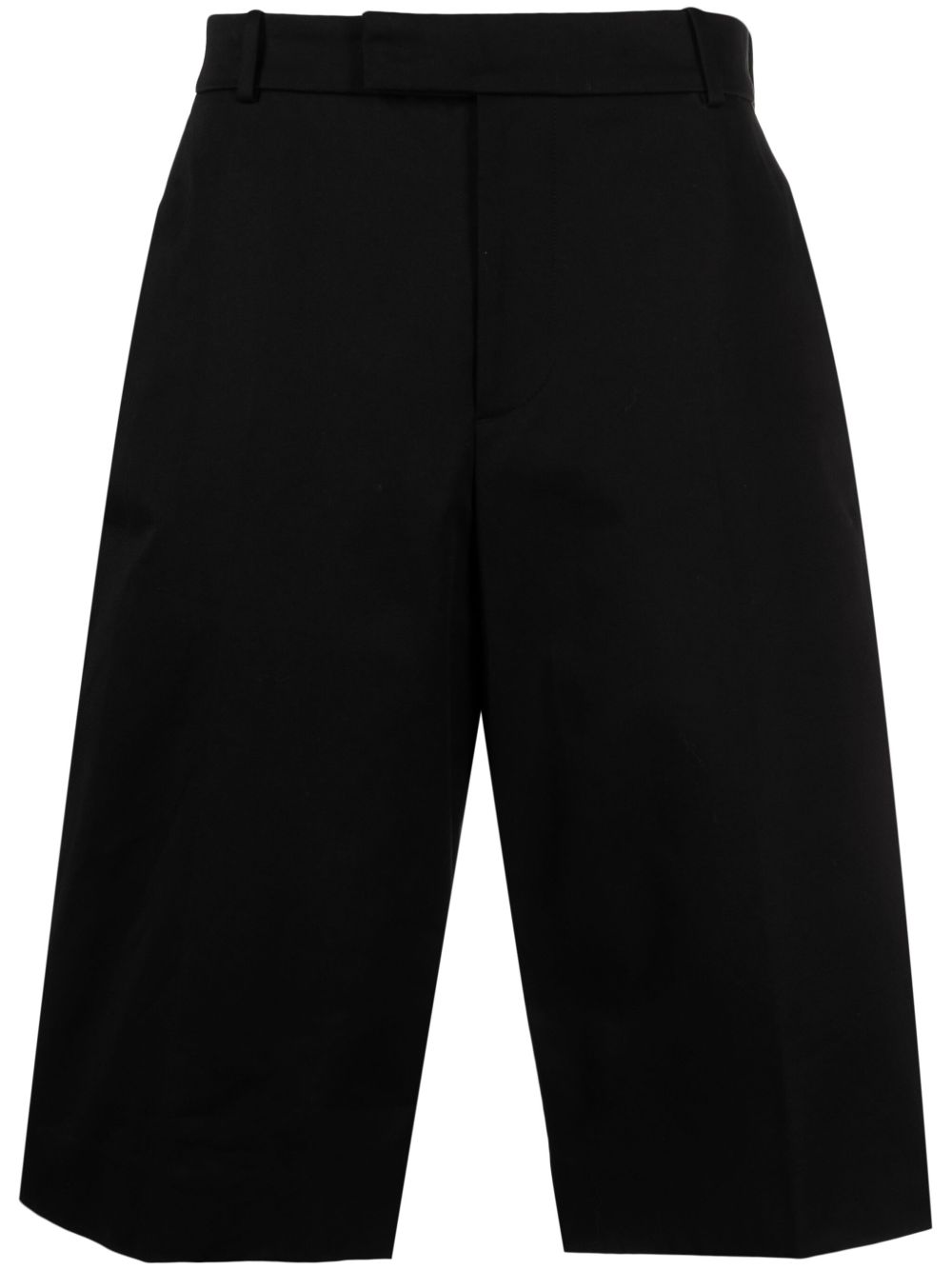 Alexander McQueen 褶饰斜纹布短裤 - 黑色
