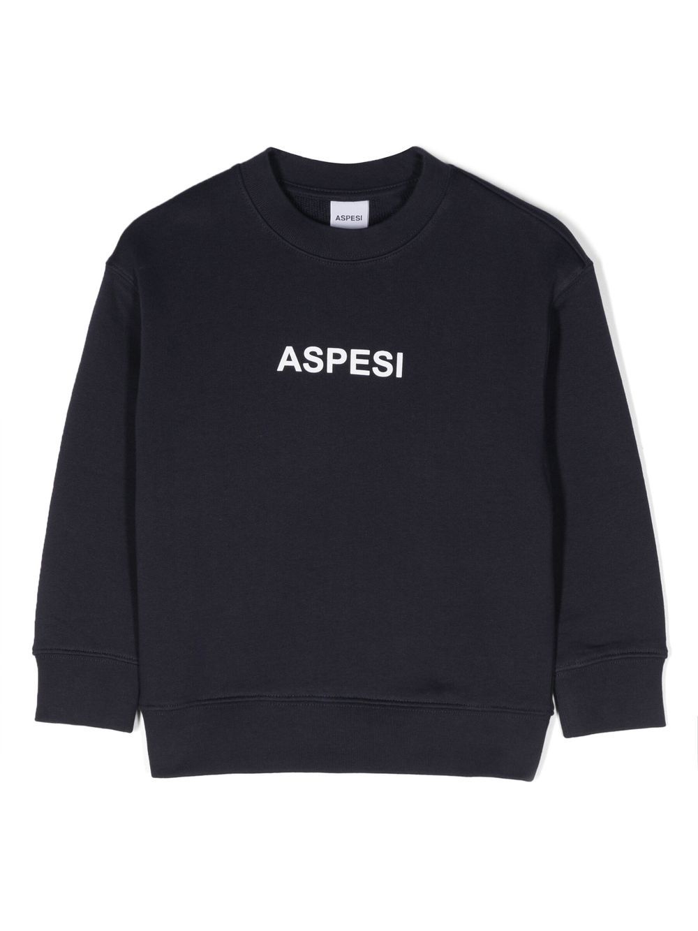 Aspesi Kids logo印花棉卫衣 - 蓝色