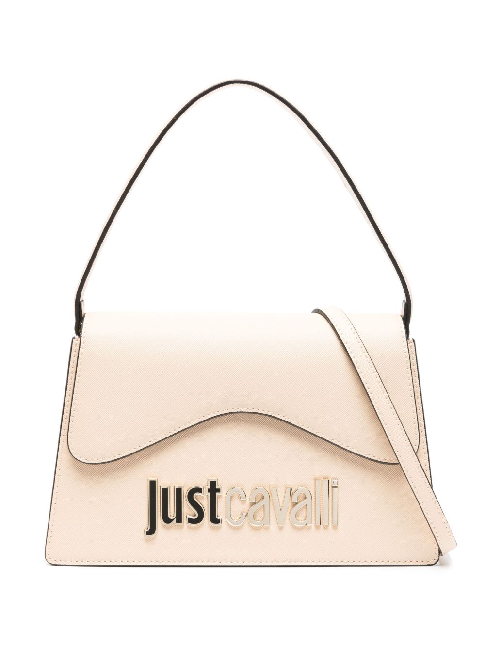 Just Cavalli logo十字纹皮质手提包 - 中性色
