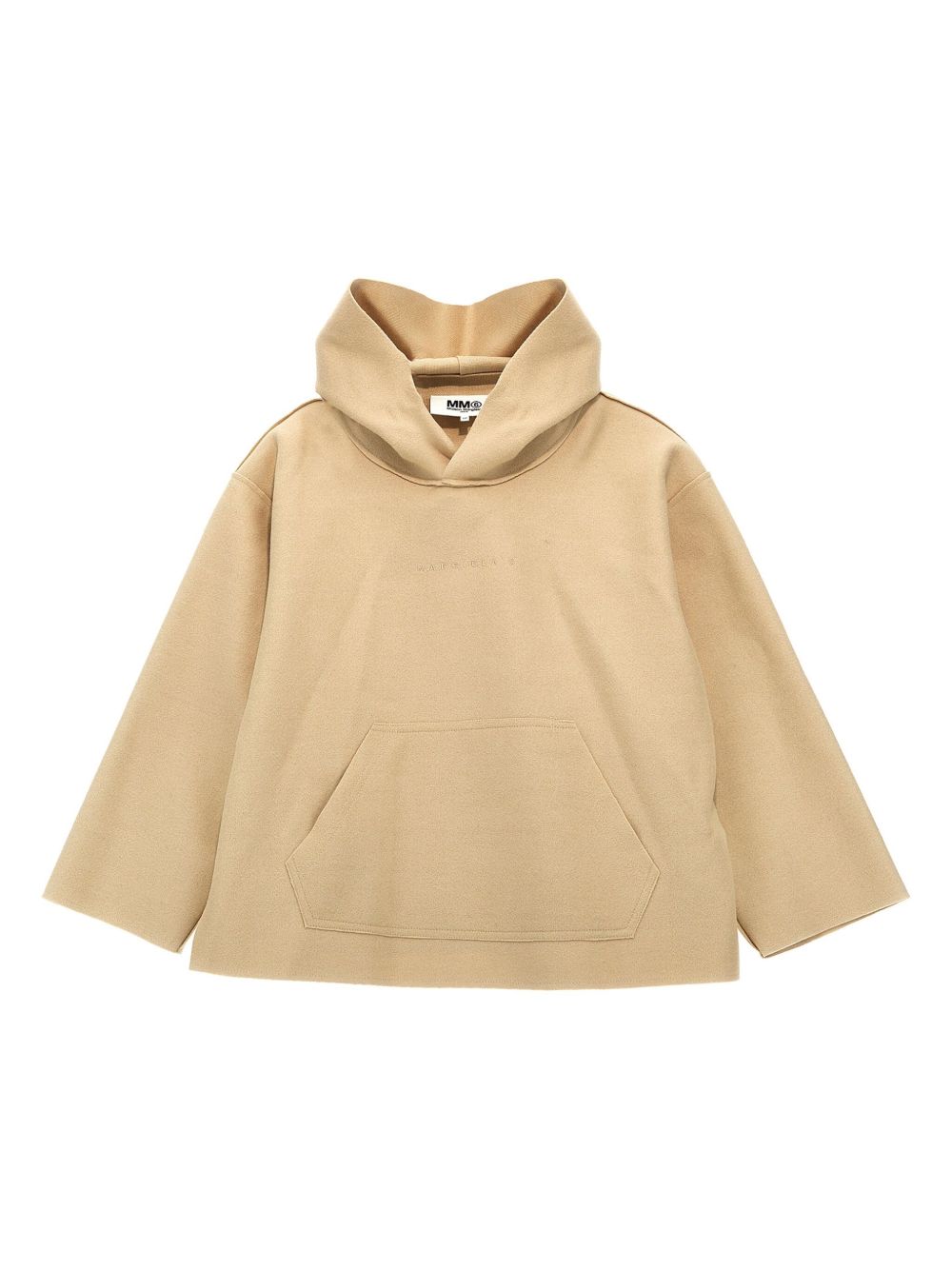MM6 Maison Margiela Kids logo刺绣连帽衫 - 中性色