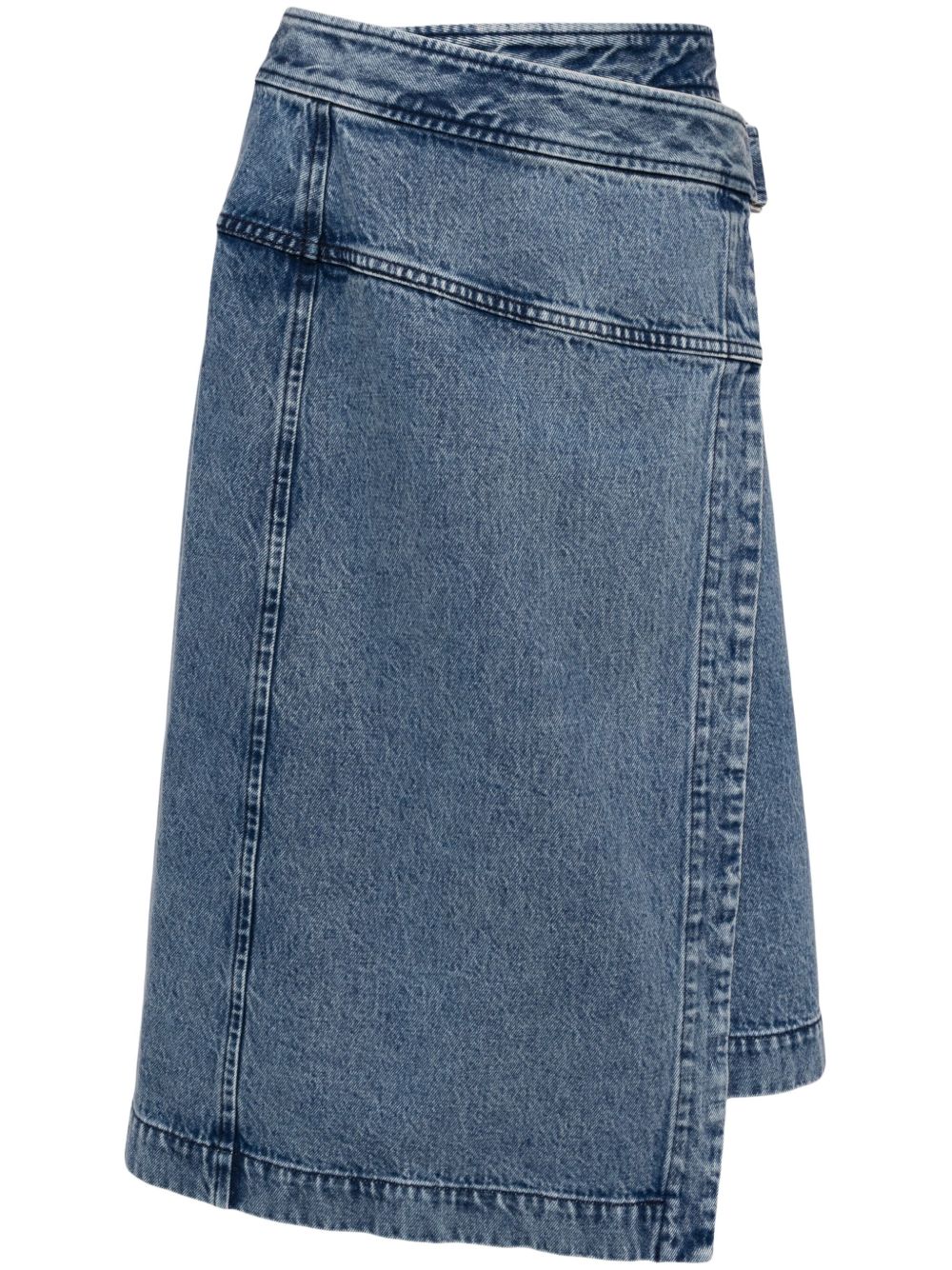 3.1 Phillip Lim 裹身式牛仔半身裙 - 蓝色