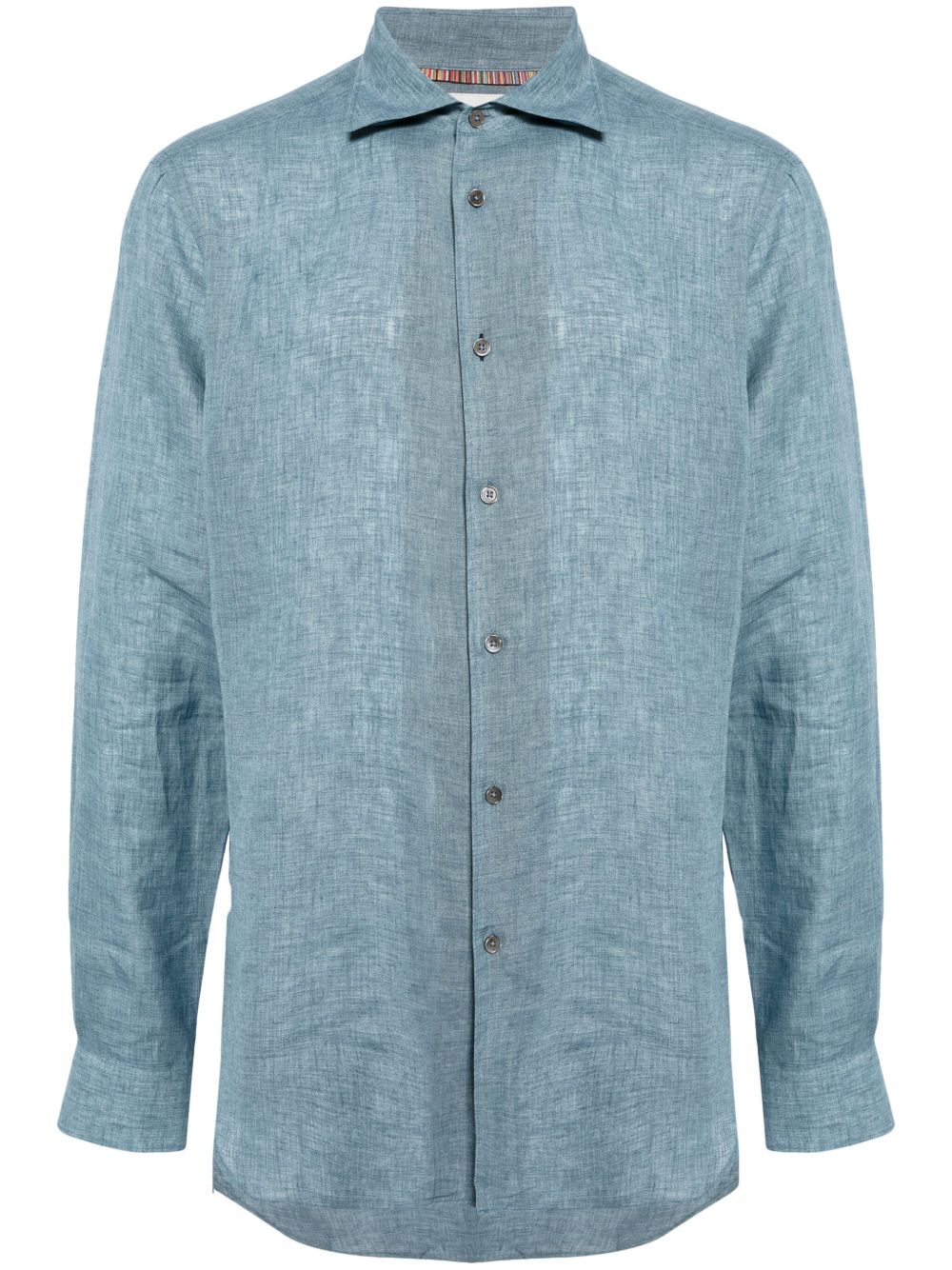 Paul Smith 长袖亚麻衬衫 - 蓝色