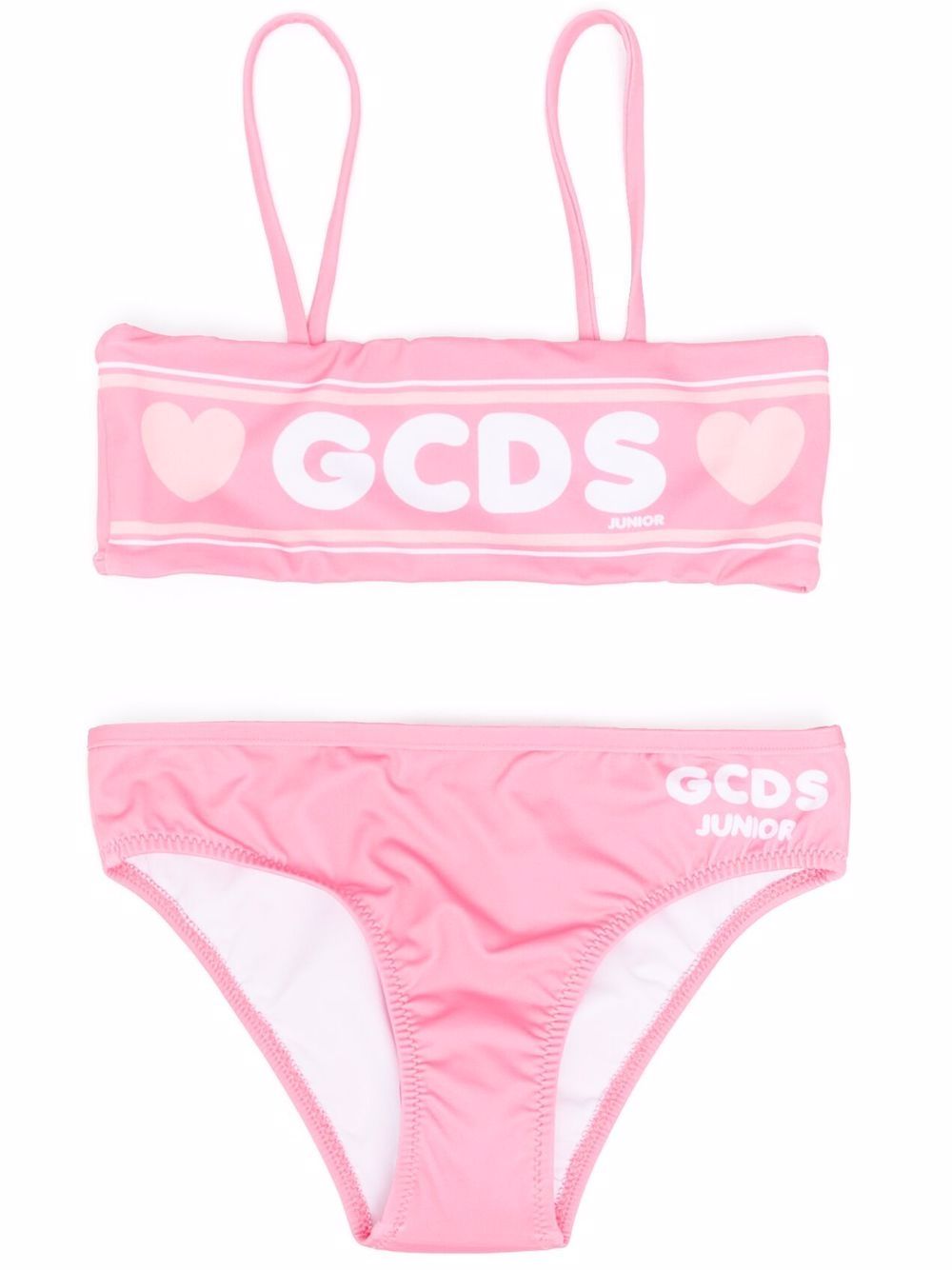 Gcds Kids 爱心logo印花比基尼 - 粉色