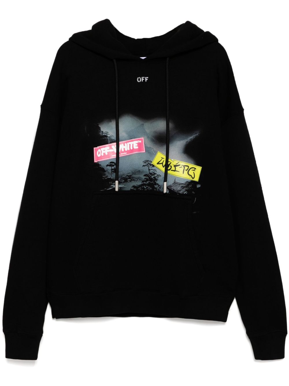 Off-White 图案印花连帽衫 - 黑色