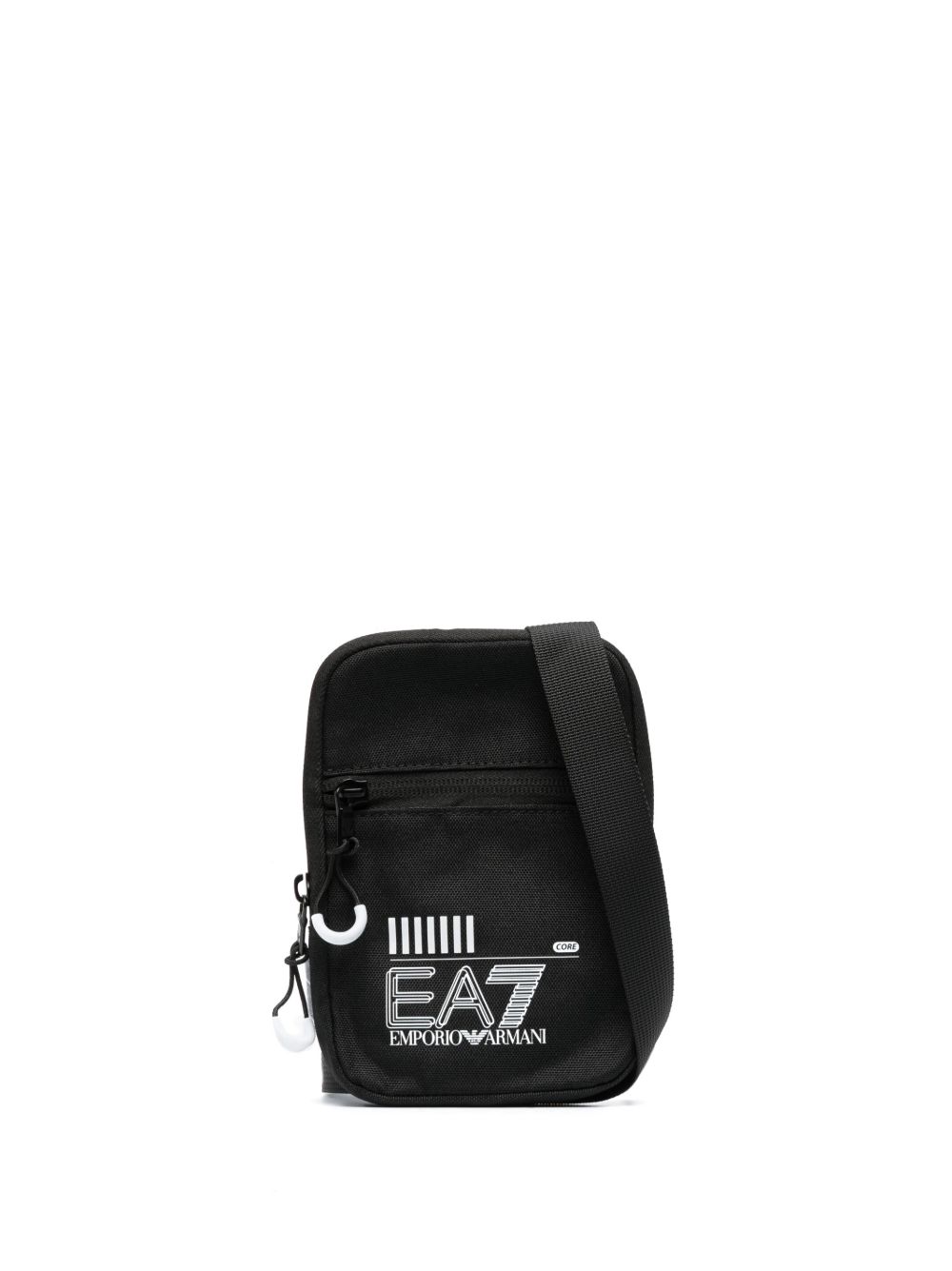 Ea7 Emporio Armani logo印花邮差包 - 黑色