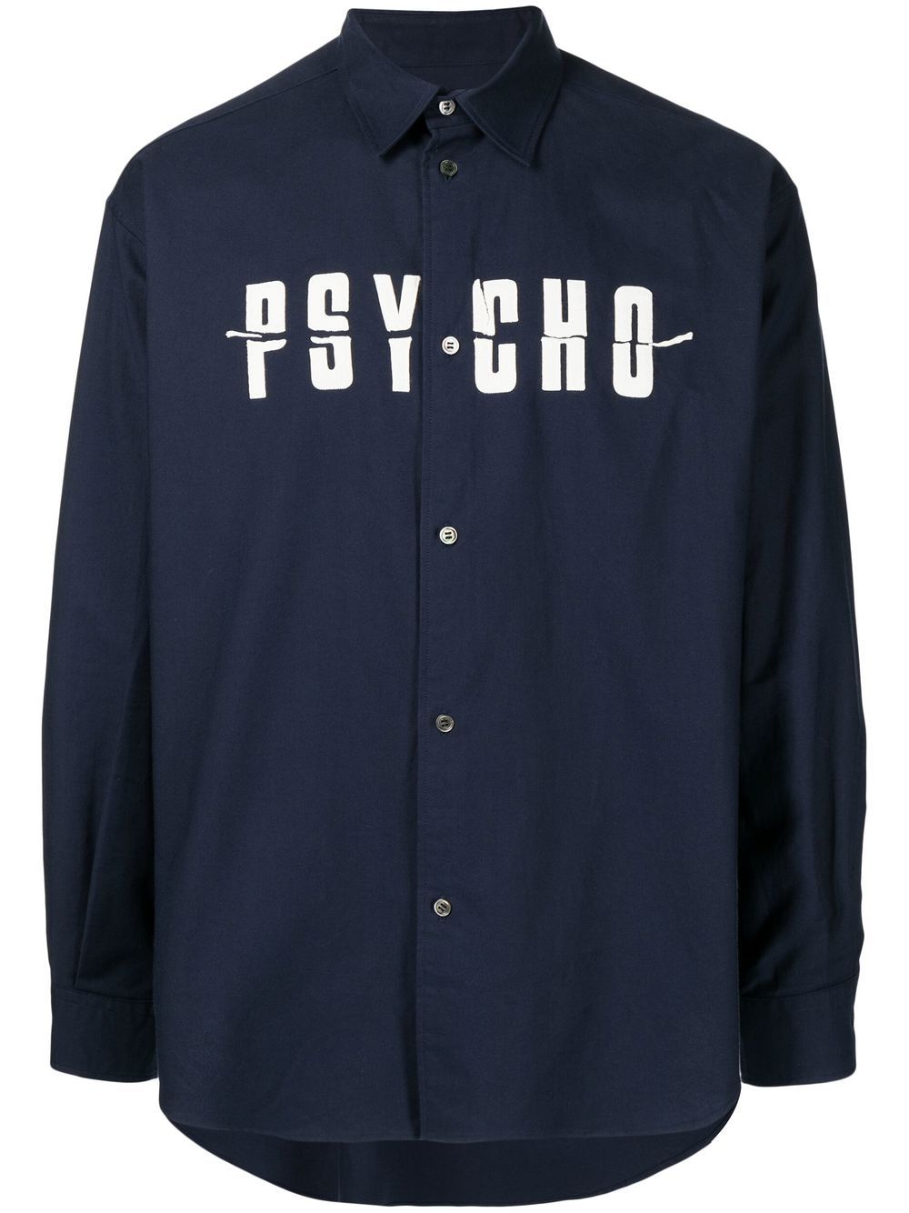 Undercover Psycho 印花长袖衬衫 - 蓝色