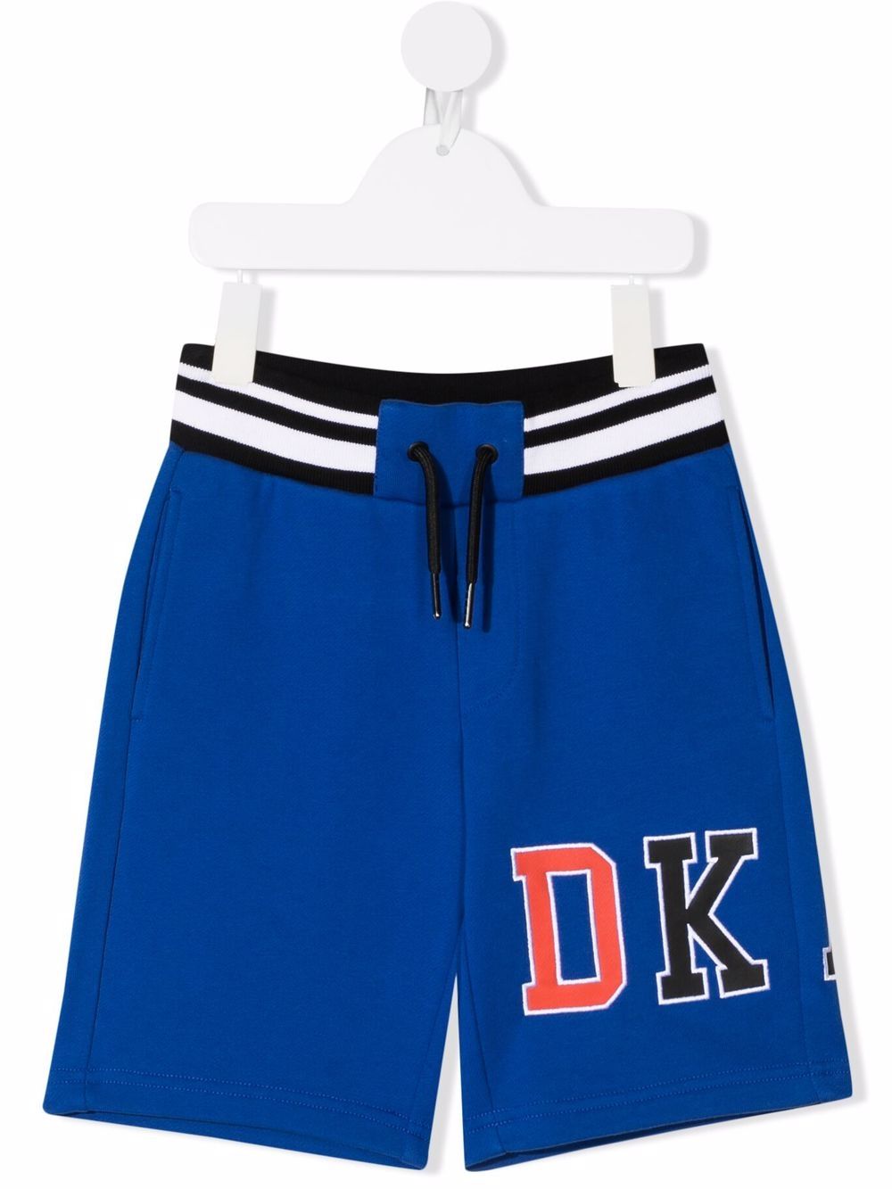 Dkny Kids logo刺绣运动短裤 - 蓝色