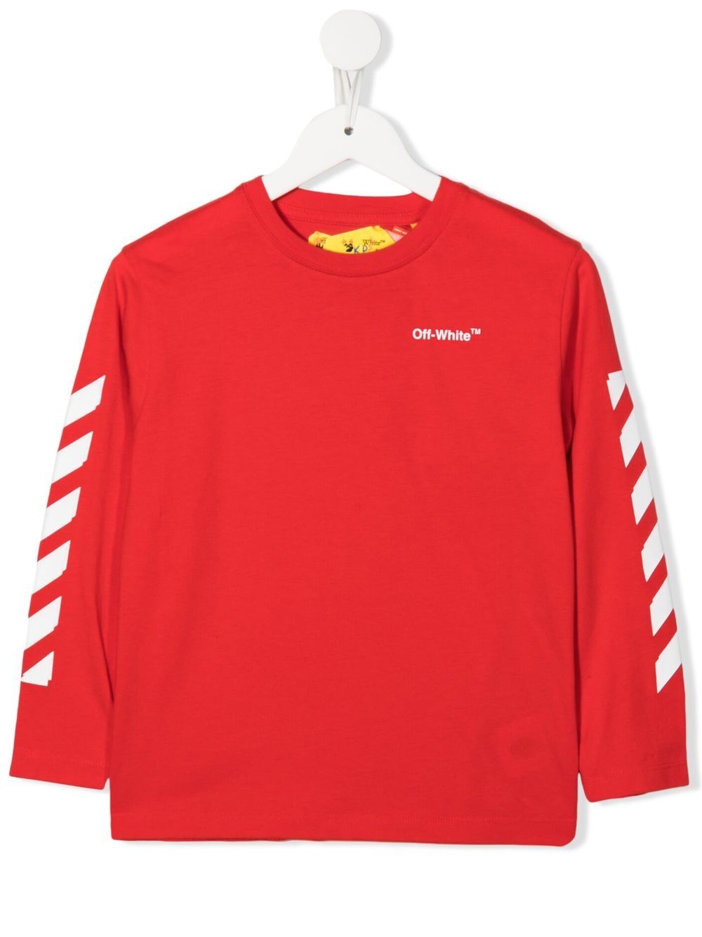 Off-White Kids logo印花棉卫衣 - 红色