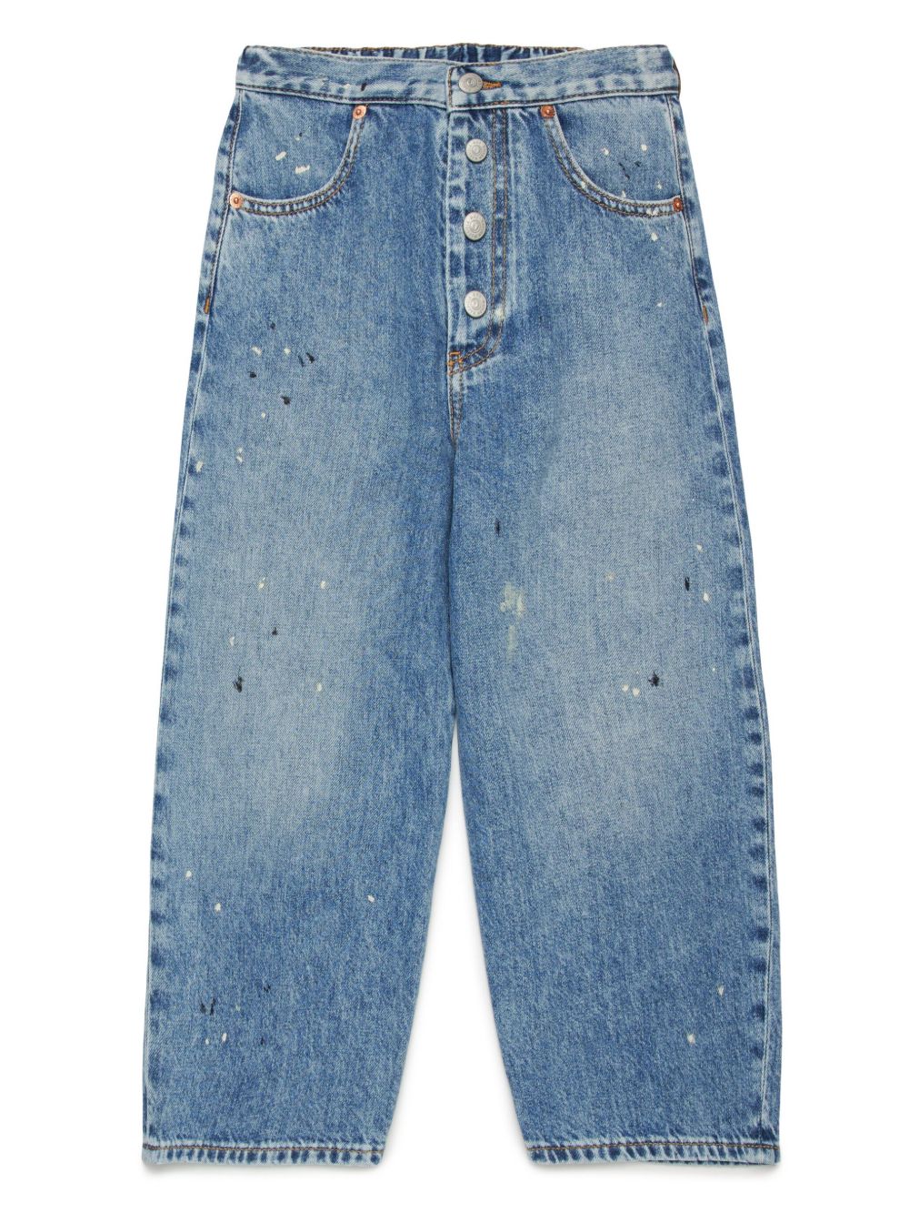 MM6 Maison Margiela Kids 阔腿牛仔裤 - 蓝色