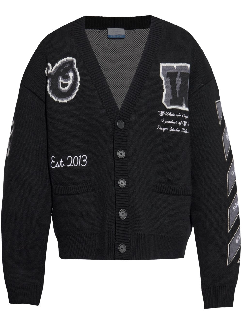 Off-White Varsity 开衫 - 黑色