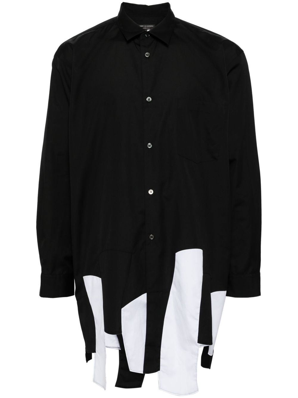 Comme des Garçons Homme Plus 不规则下摆长款衬衫 - 黑色