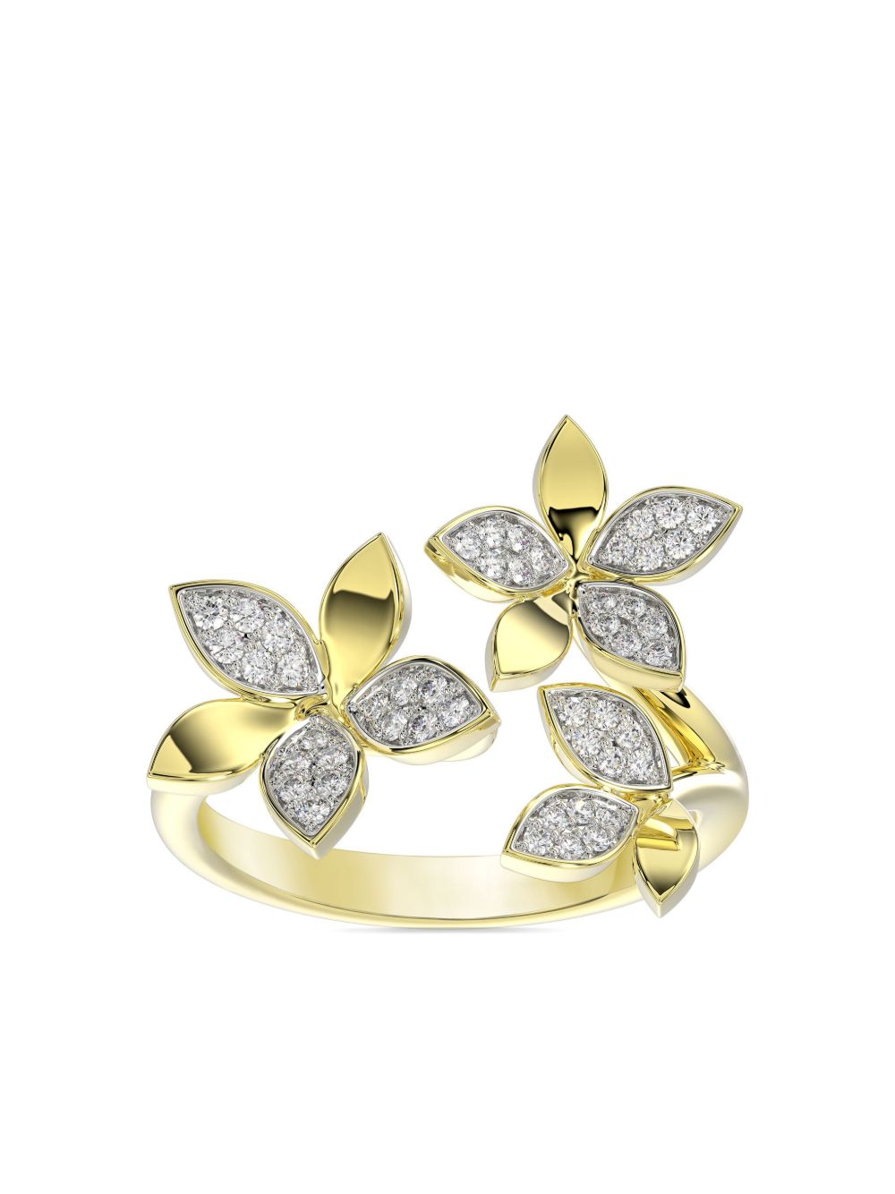 Marchesa 18K黄金 Wild Flower 钻石戒指 - 金色