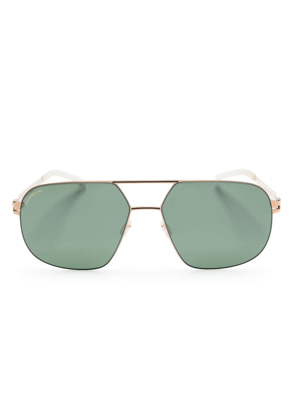 Mykita Angus 飞行员镜框太阳眼镜 - 金色