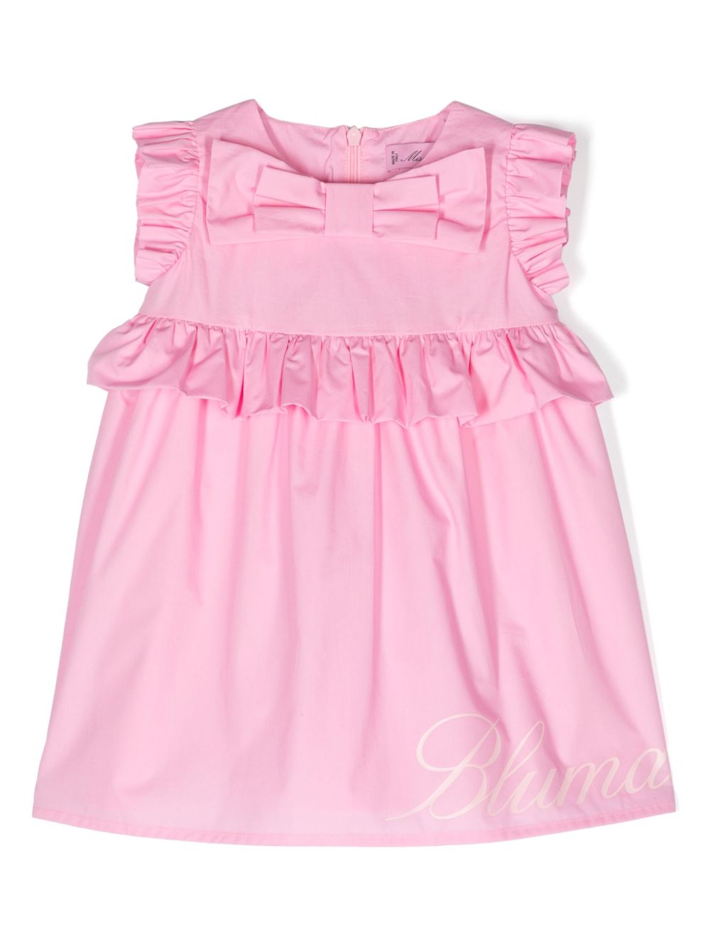 Miss Blumarine logo印花棉连衣裙 - 粉色