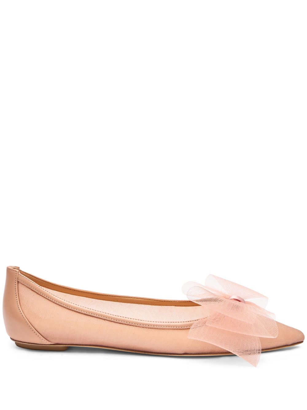 Stuart Weitzman 皮质芭蕾平底鞋 - 中性色