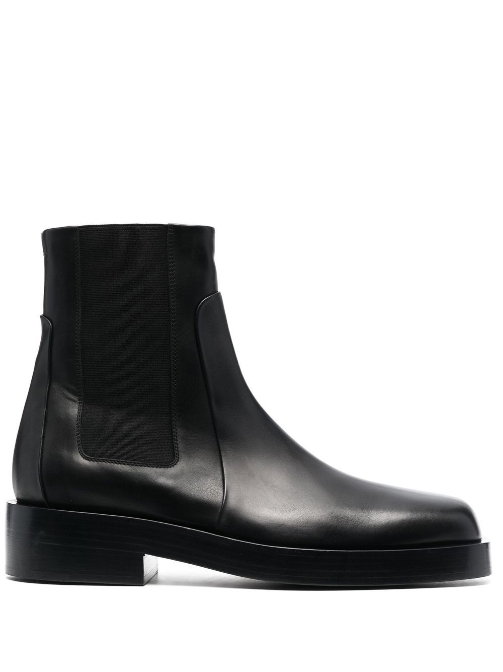 Jil Sander 皮质切尔西靴 - 黑色