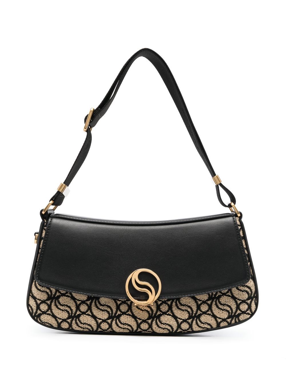Stella McCartney S-Wave 经典logo单肩包 - 黑色