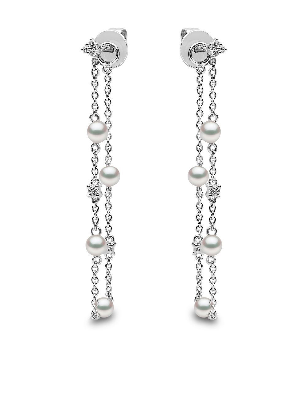 Yoko London Trend 18k白金钻石镶嵌耳坠 - 银色