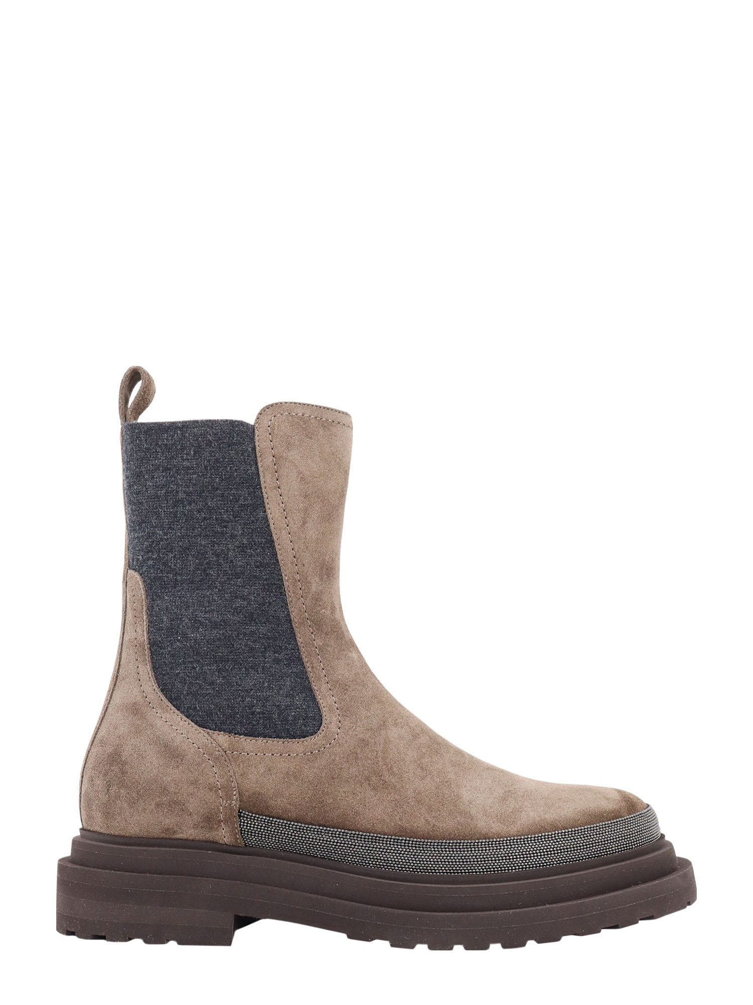 Brunello Cucinelli 切尔西麂皮短靴带珍贵轮廓