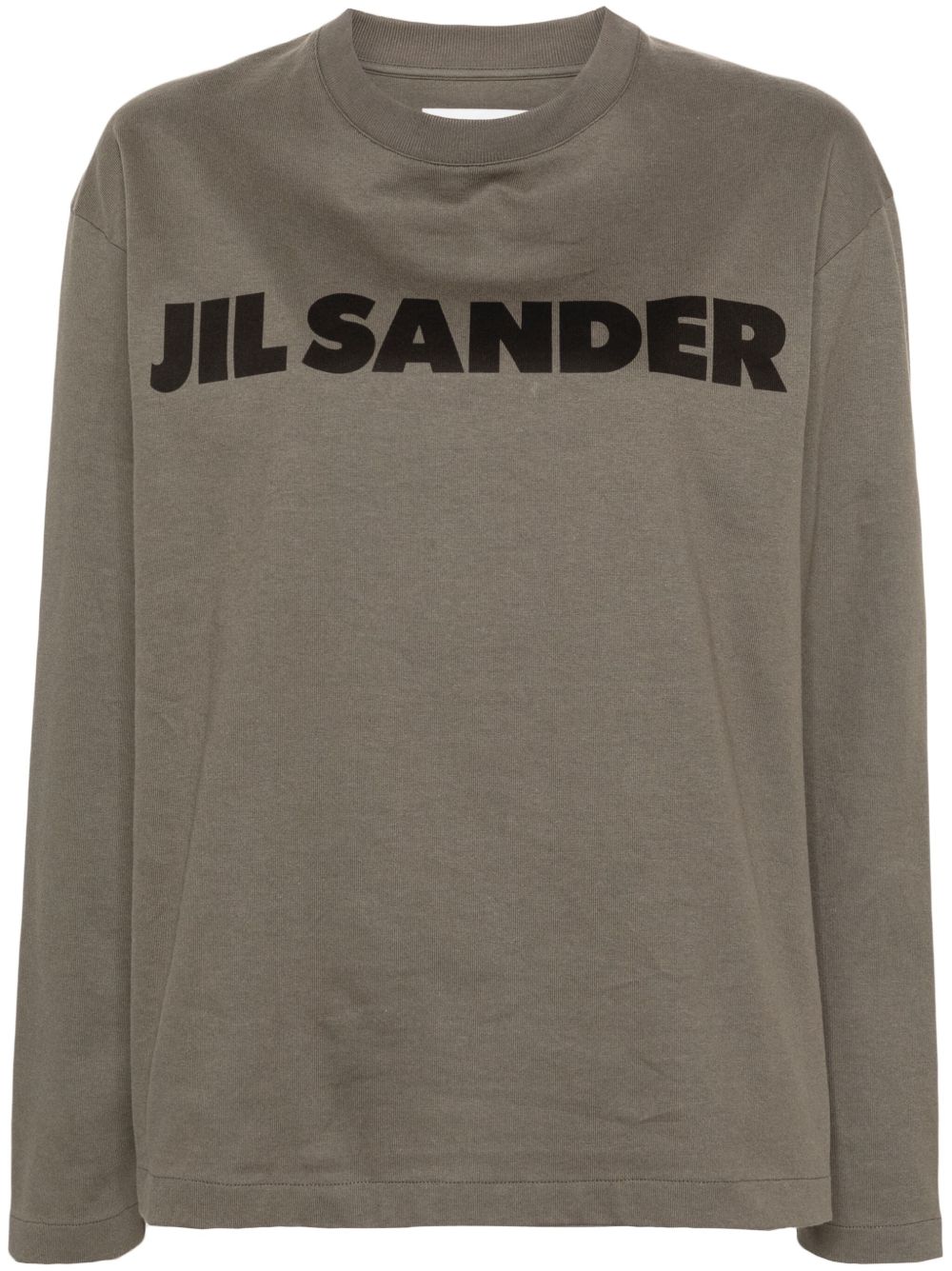 Jil Sander logo印花长袖T恤 - 绿色