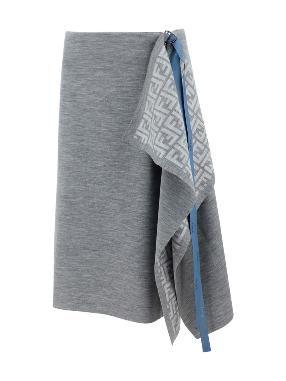 Fendi Asymmetrical Hem Midi Skirt