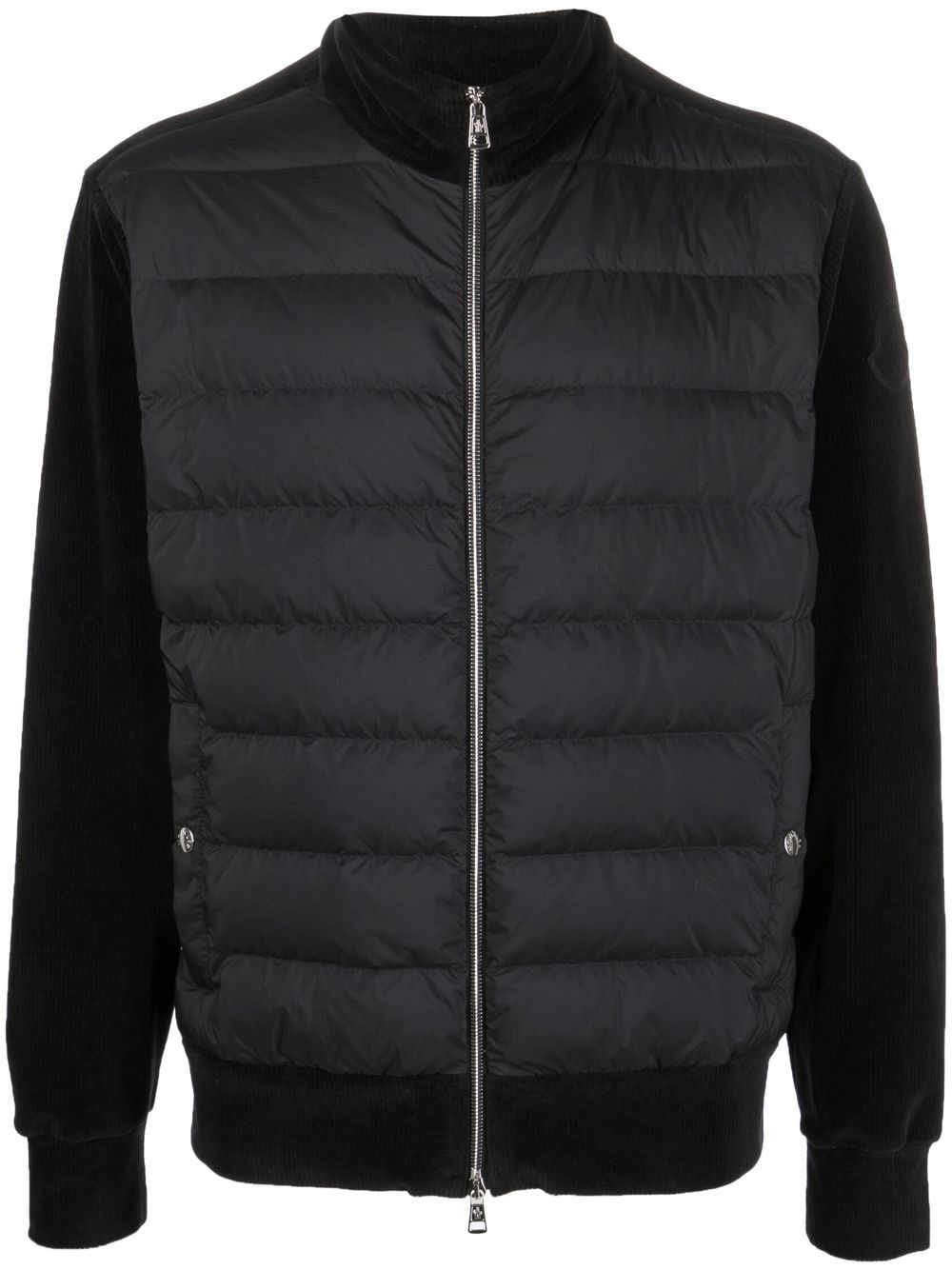 Moncler 填充拼接拉链夹克 - 黑色