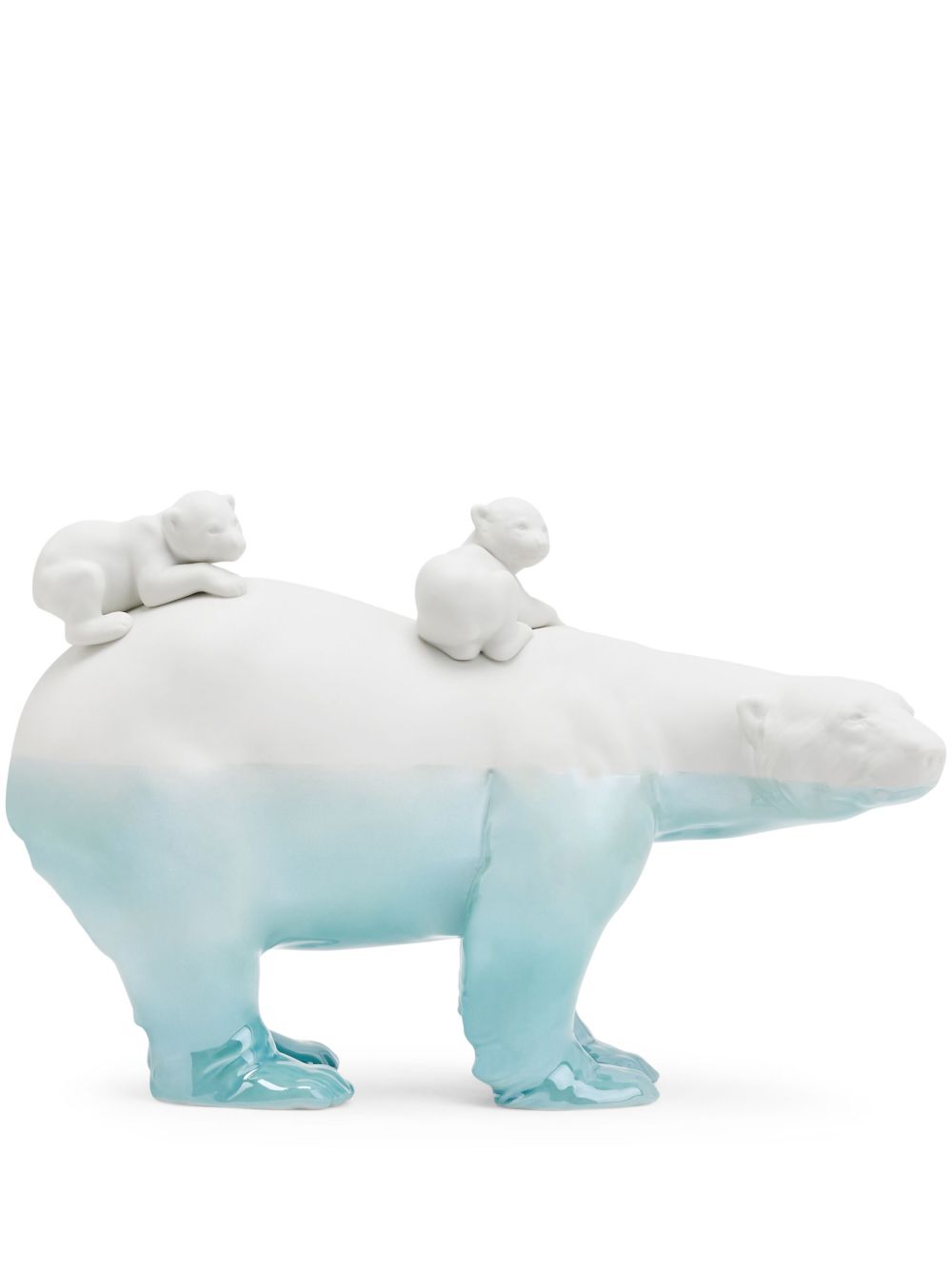 Lladró Mummy Bear and Babies 雕塑品 - 白色