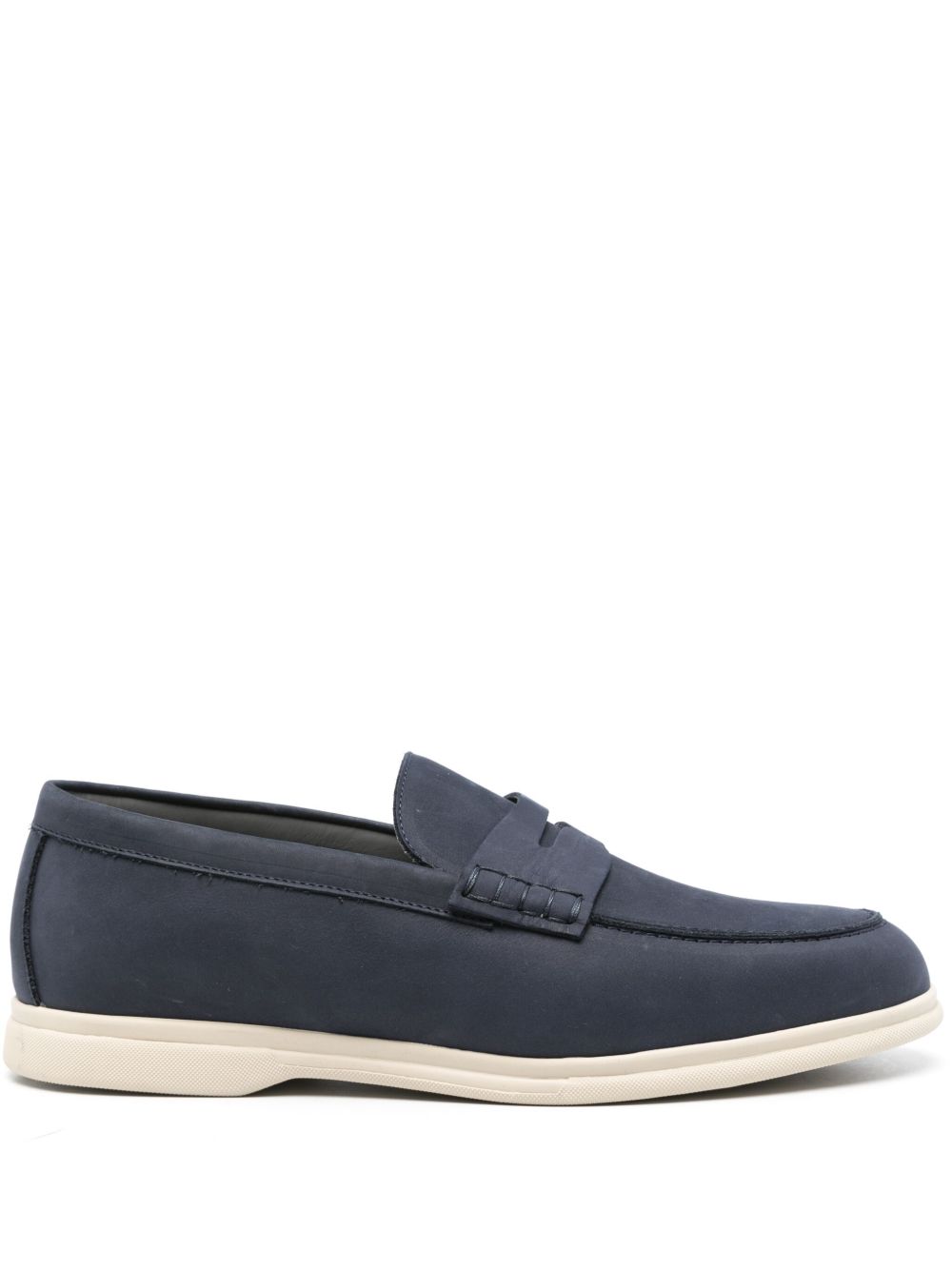 Corneliani 便士槽皮质乐福鞋 - 蓝色