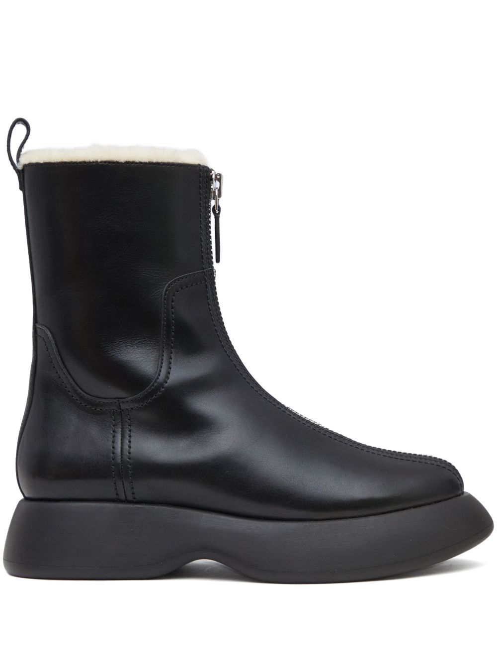 3.1 Phillip Lim Mercer 皮质工装靴 - 黑色